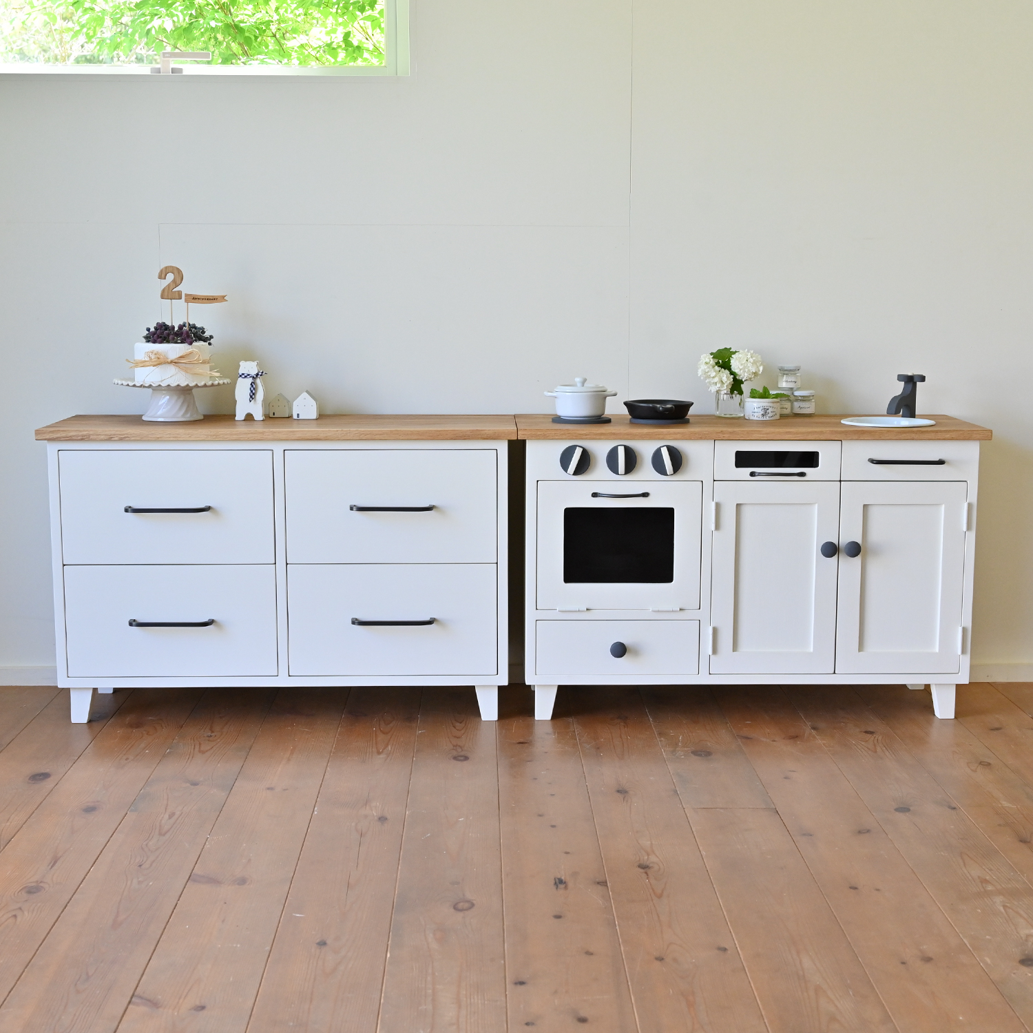 ブラックコーデままごとキッチン