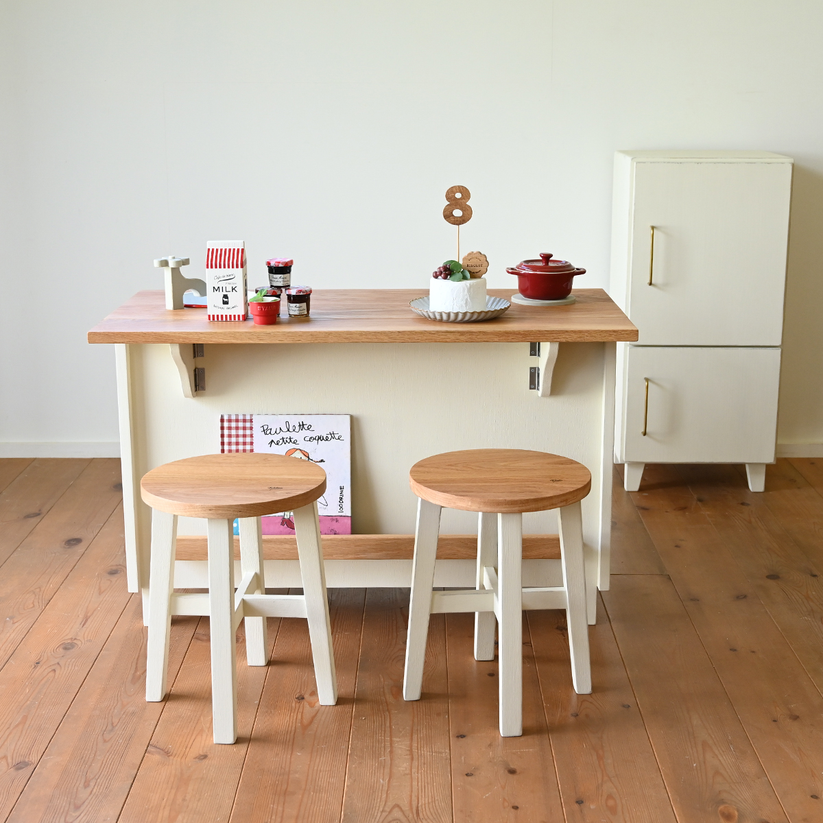 冷蔵庫＋スツール+ままごとキッチン